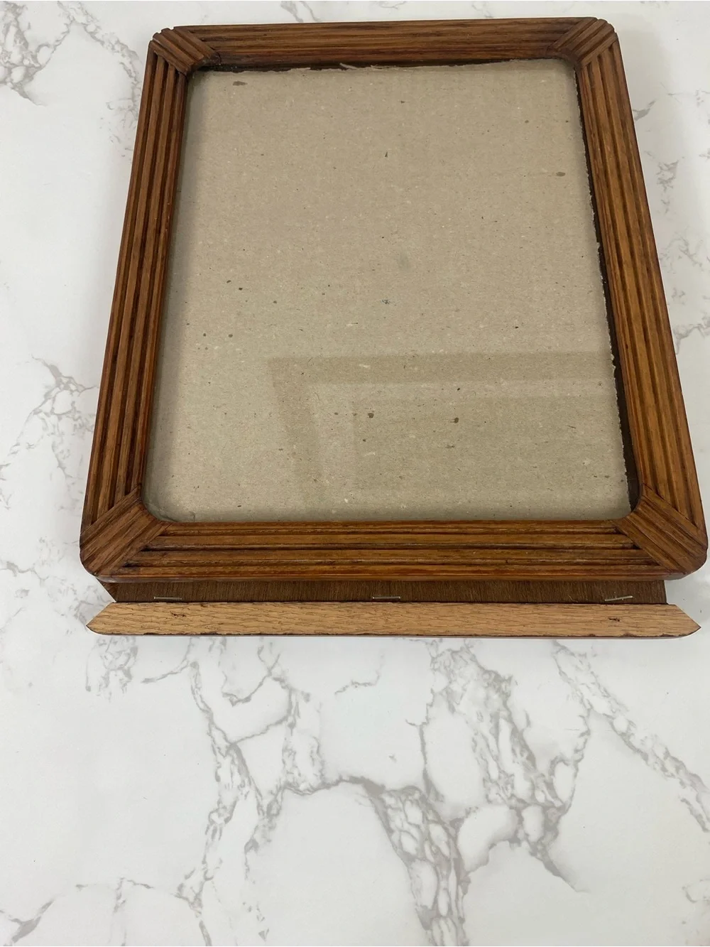 Fetco Ribbed Wood Picture Frame in Brown retro Handmade 8x10